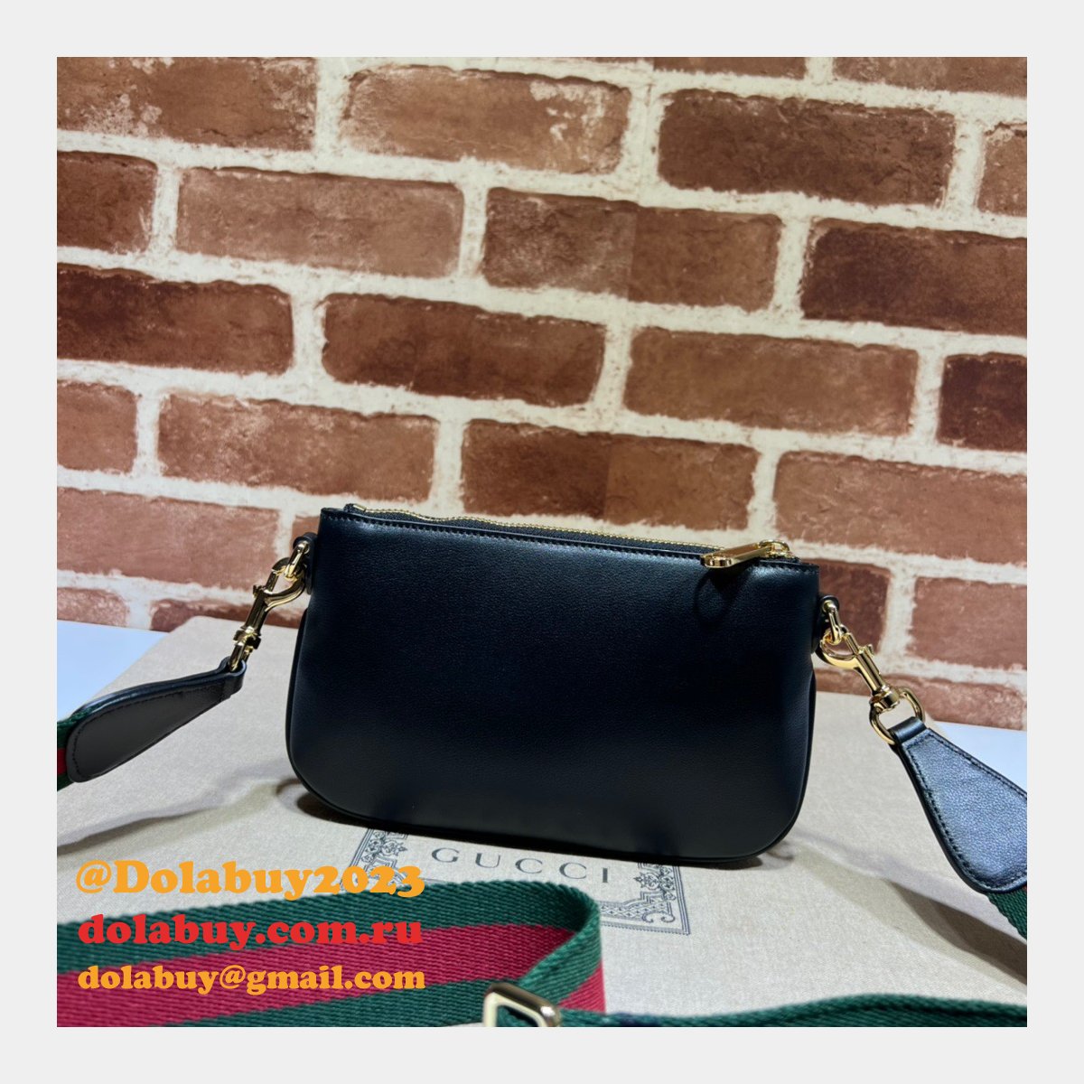 G*u*i 724599 blondie 1:1 mirror black 7 star bag