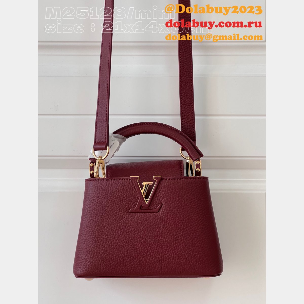 Capucines 1:1 Mirror M25128 Purple-Red Louis Vuitton Fake Handbag