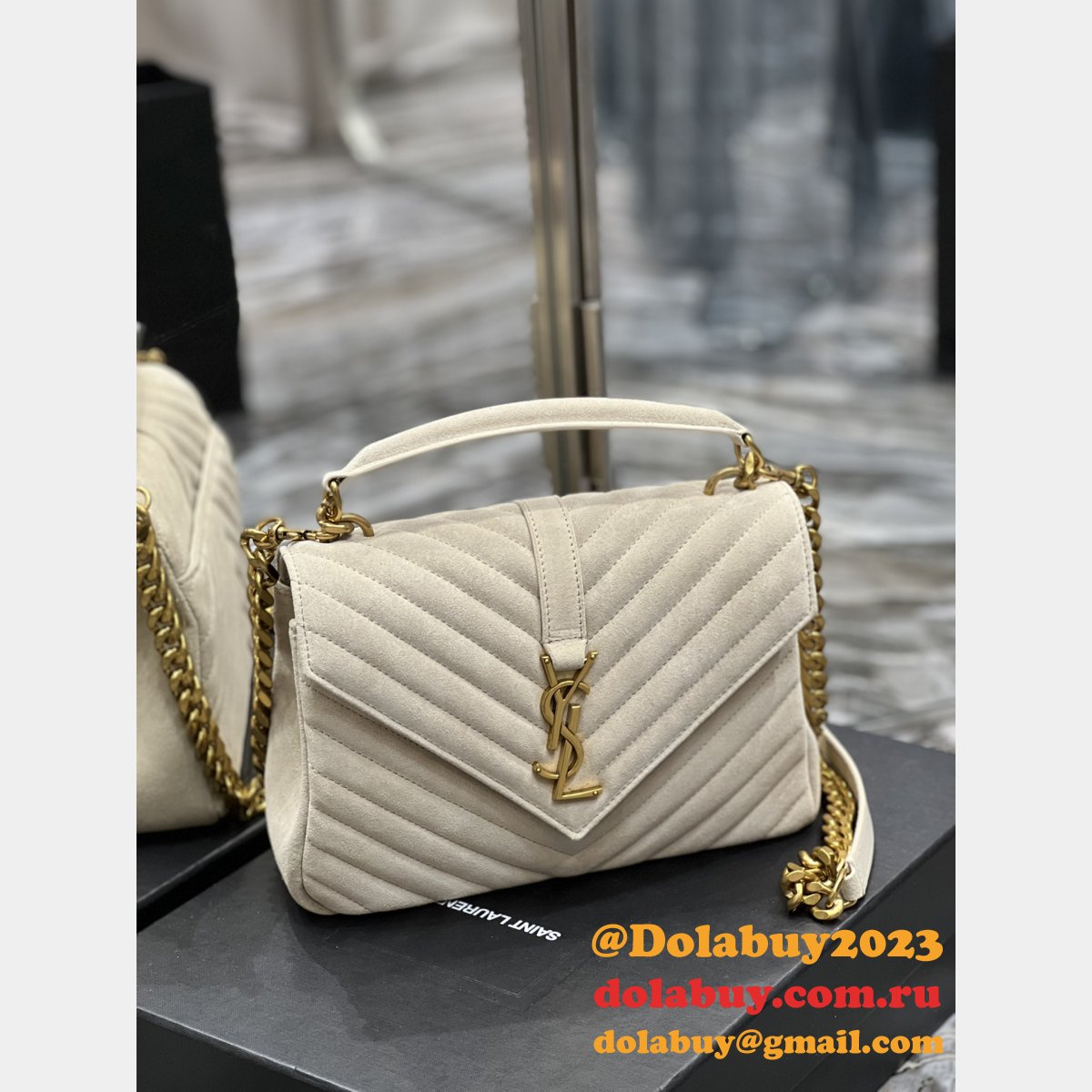 Replica YSL Top Monogram College 392737 Leather Shoulder Bag