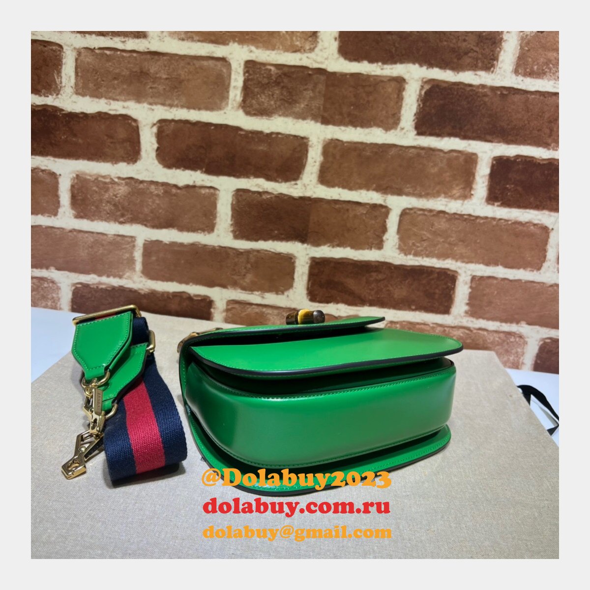 Perfect Gucci Copy 675797 Small top handle pink/green bag with Bamboo