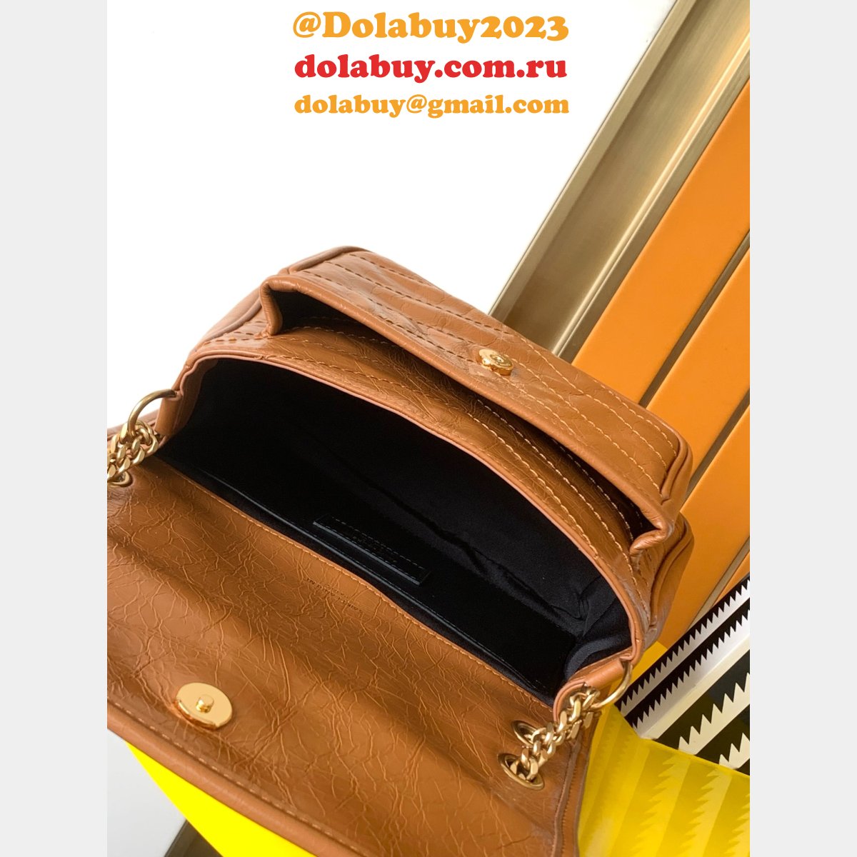 YSL Replica Niki 22cm crinkled vintage leather 533037