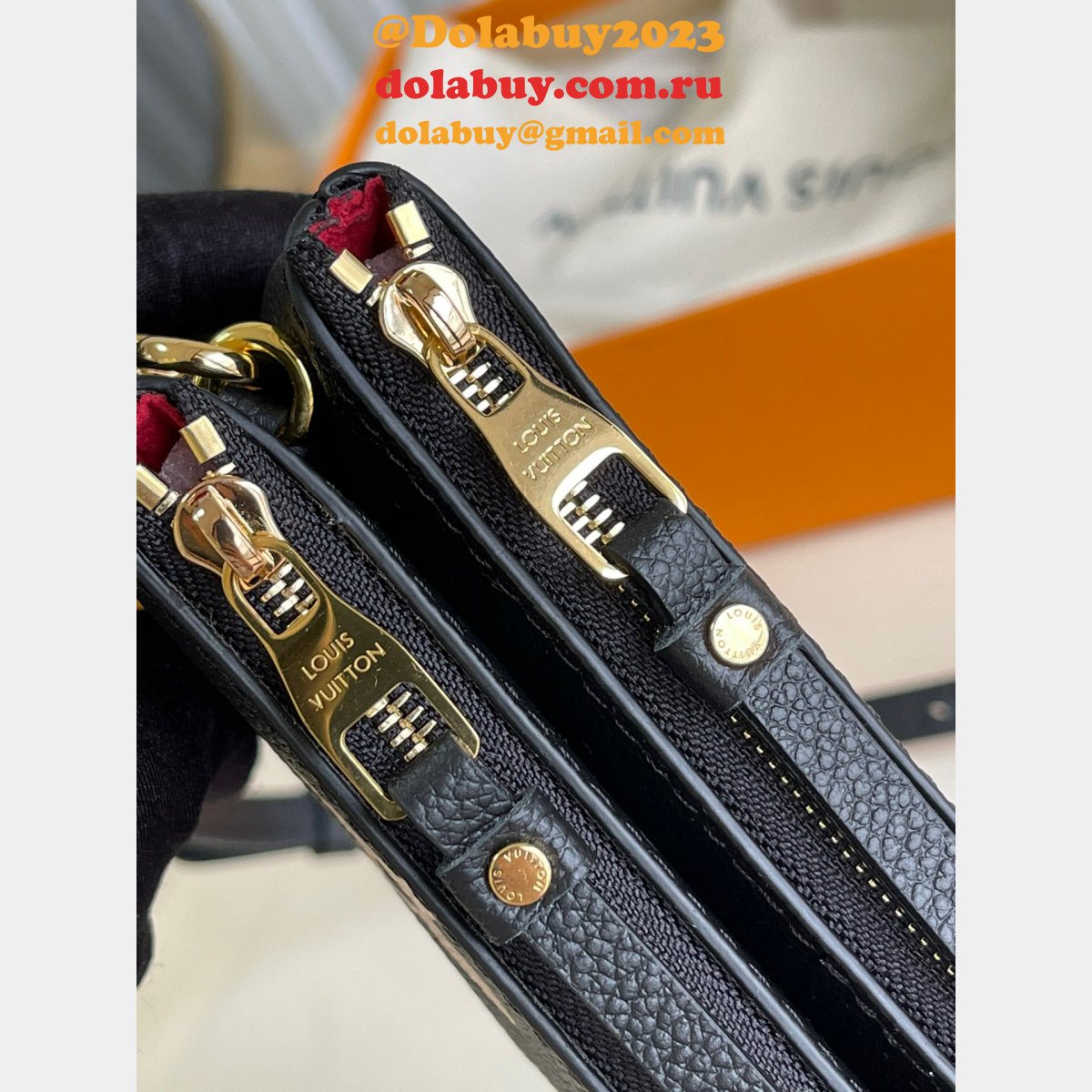 Louis Vuittons Knockoff Double Zip Pochette Monogram M69203 Brown Bag