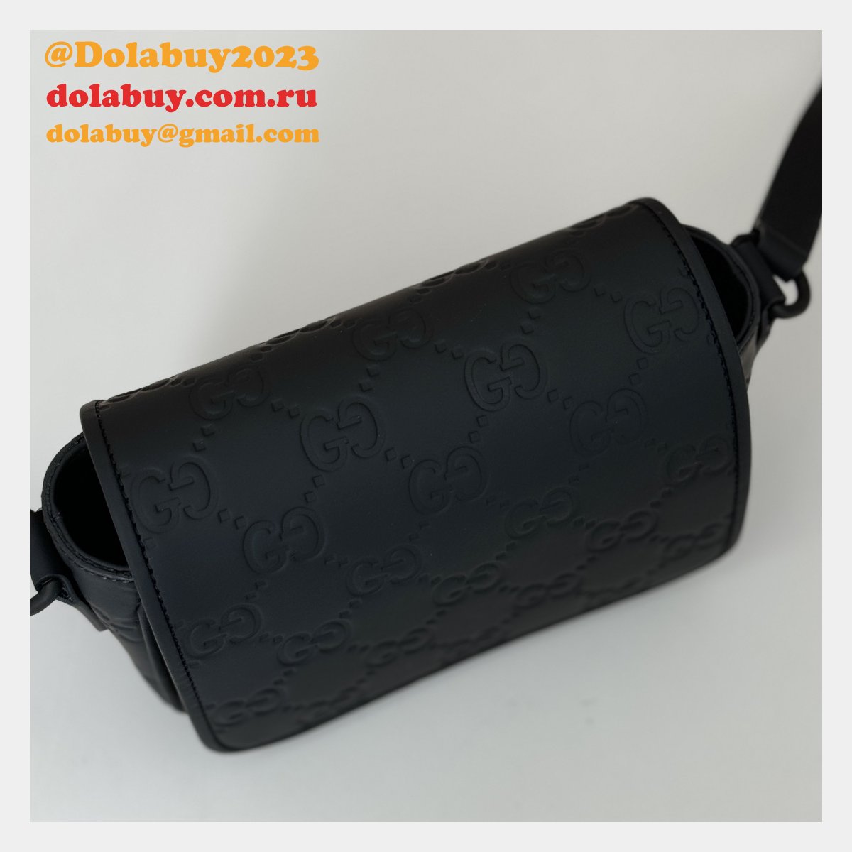 Designer Gucci GG Rubber-effect Super 794062 Black Knockoff Bag