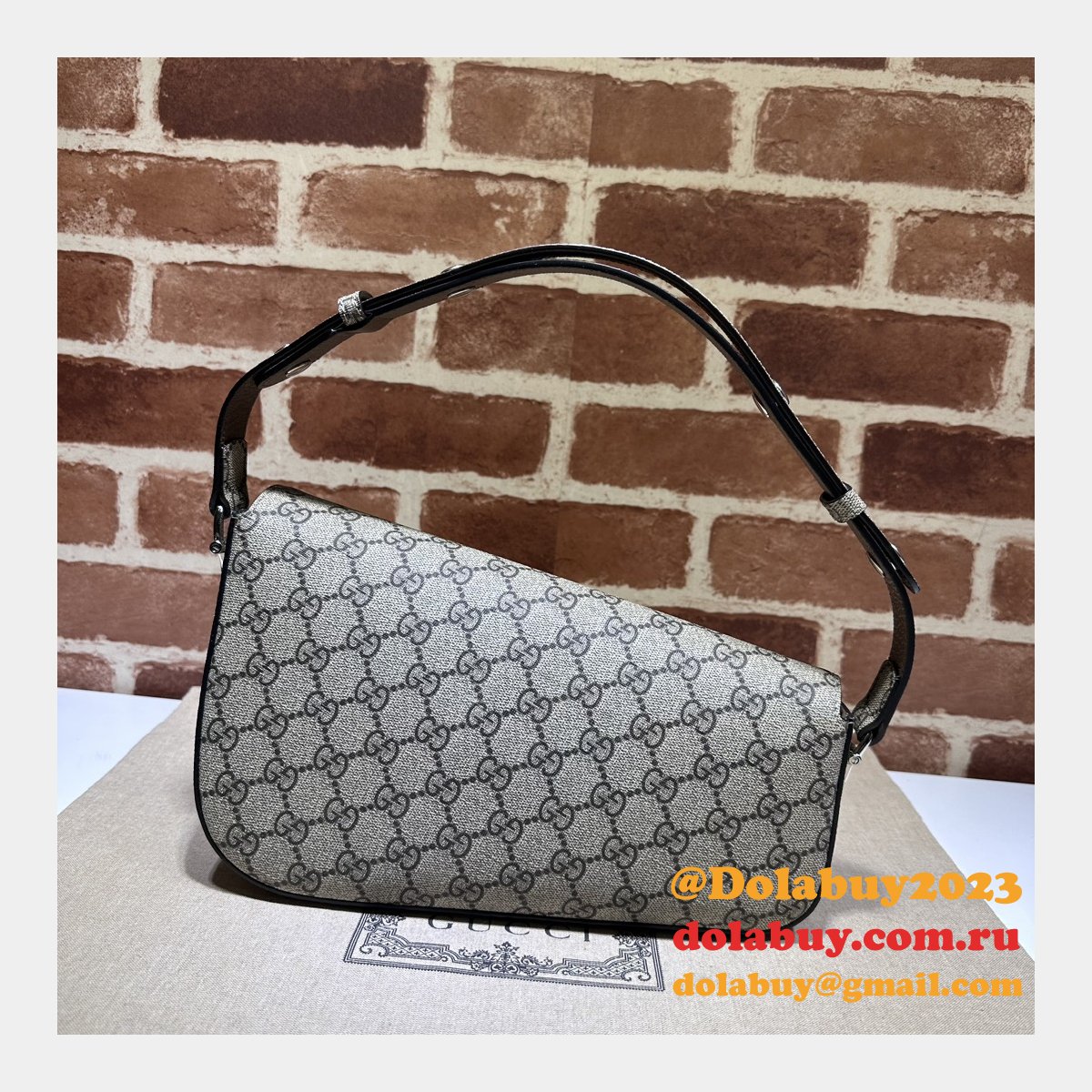 Perfect Gucci Replica Horsebit 764155 7 Star 1955 Shoulder Beige Bag