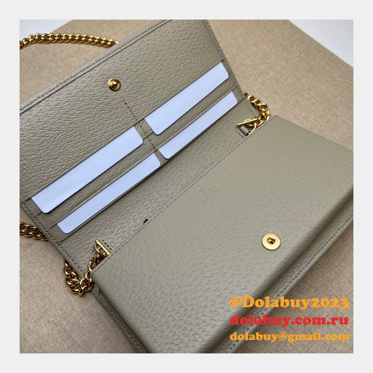 Gucci Replica 621892 Horsebit 1955 wallet with chain Top Quality GG Supreme