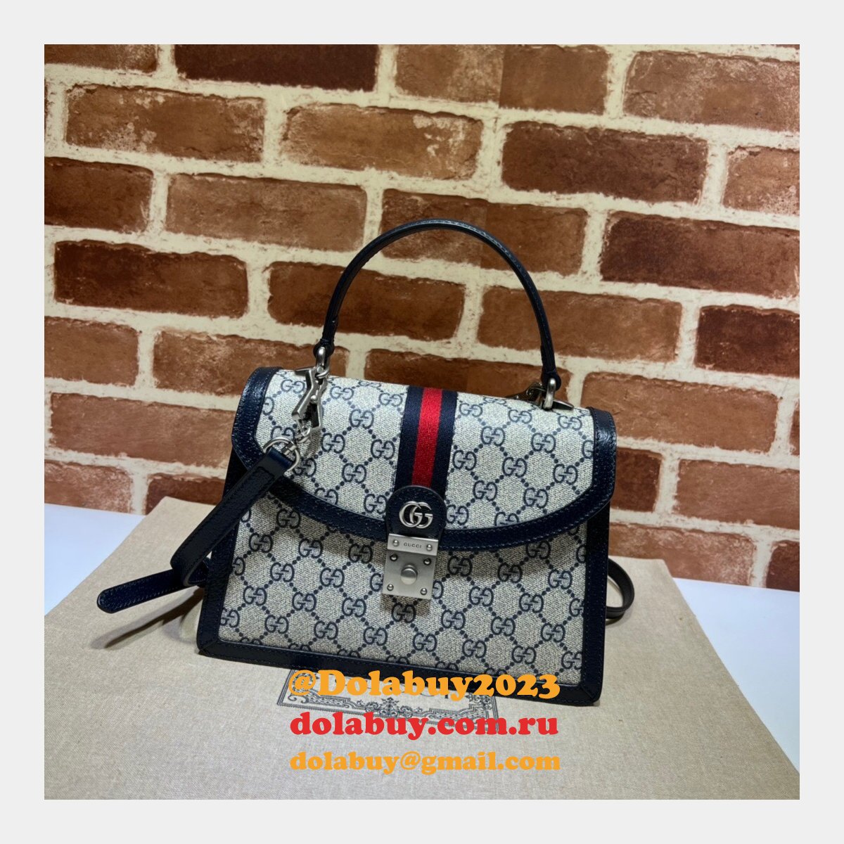 aaa+ G*u*i 651055 ophidia small top handle fake bag with web