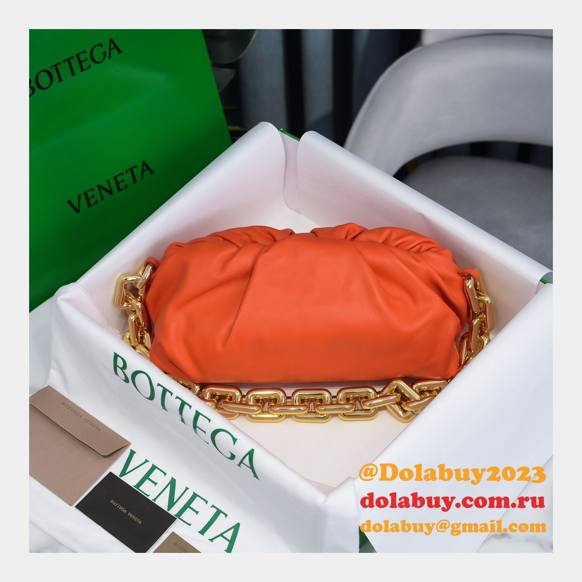 Top Best Quality Bottega Veneta Replica 30CM Chain pouch Bag