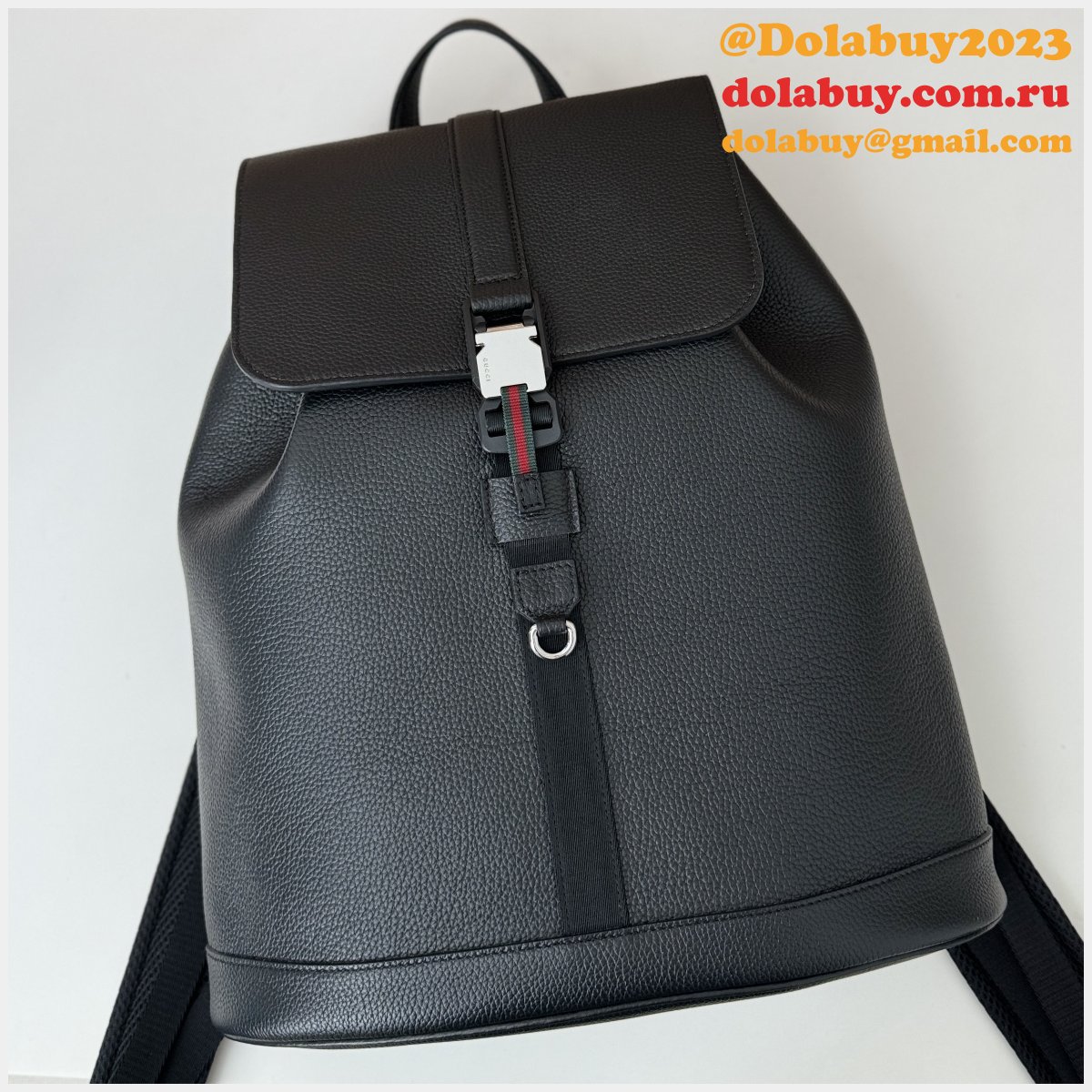 Luxury Replicas Large Backpack Gucci Mens 816750 Black Bag