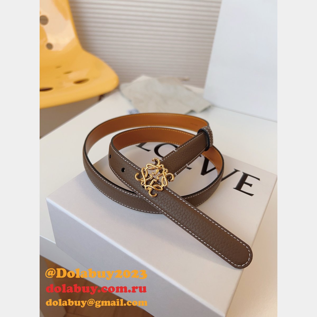 Luxury Inspired Loewe Anagram 2.0cm Width Replicas Belt