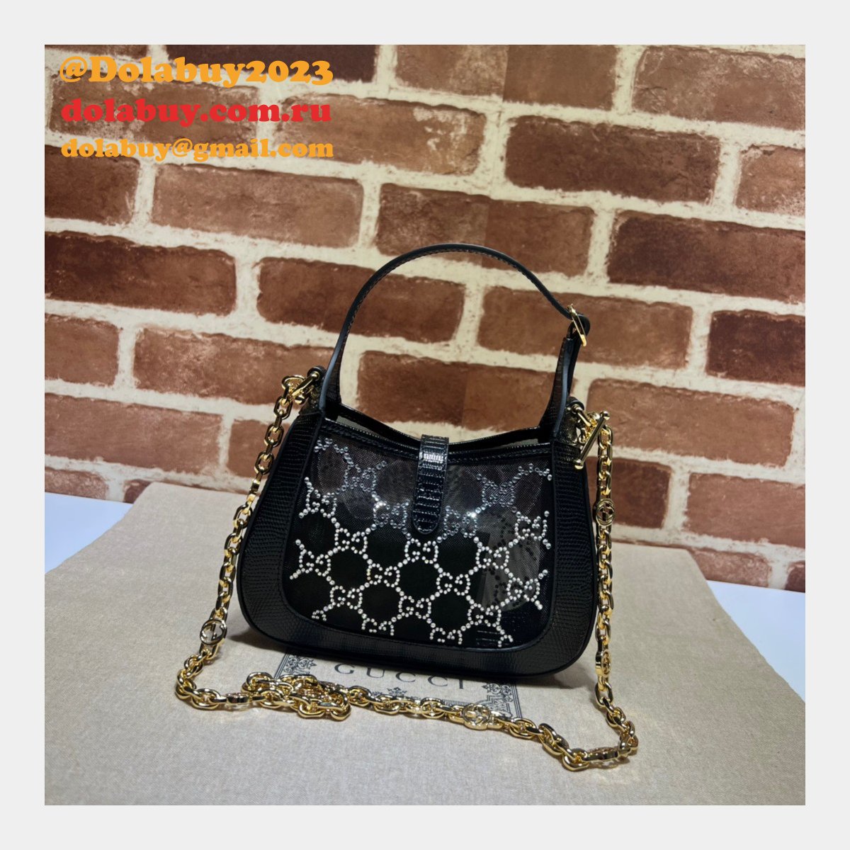 Gucci Luxury Designer Replica Jackie 1961 Crystal GG 677027 Bag