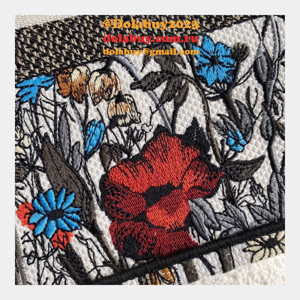 High Quality Dior Book Tote Rose Replica Dior Oblique Embroidery