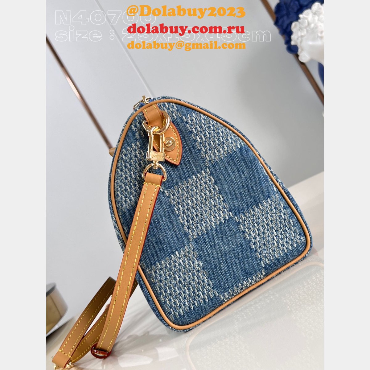 LVS Replica Prefall 2024 Louis Vuitton Damier Denim 3D N40700 Bag