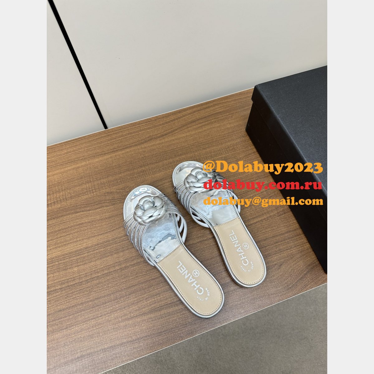 Perfect Pre-owned High End Replica Camellia Slide Flat Sandals Shoes