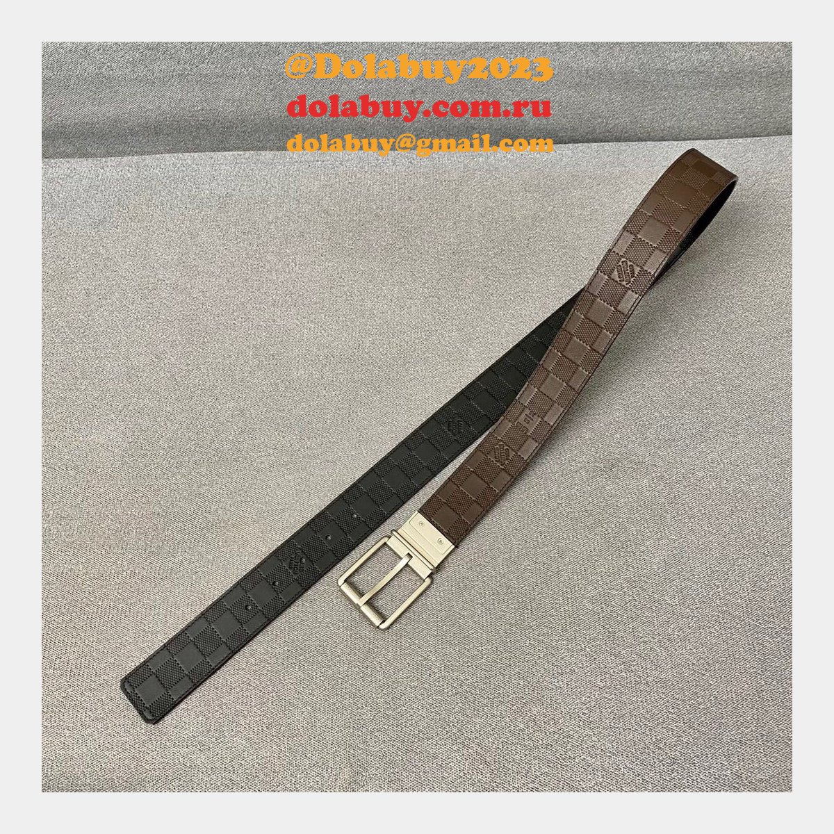 Louis Vuittons Knockoff Damier 40mm Infini Belts