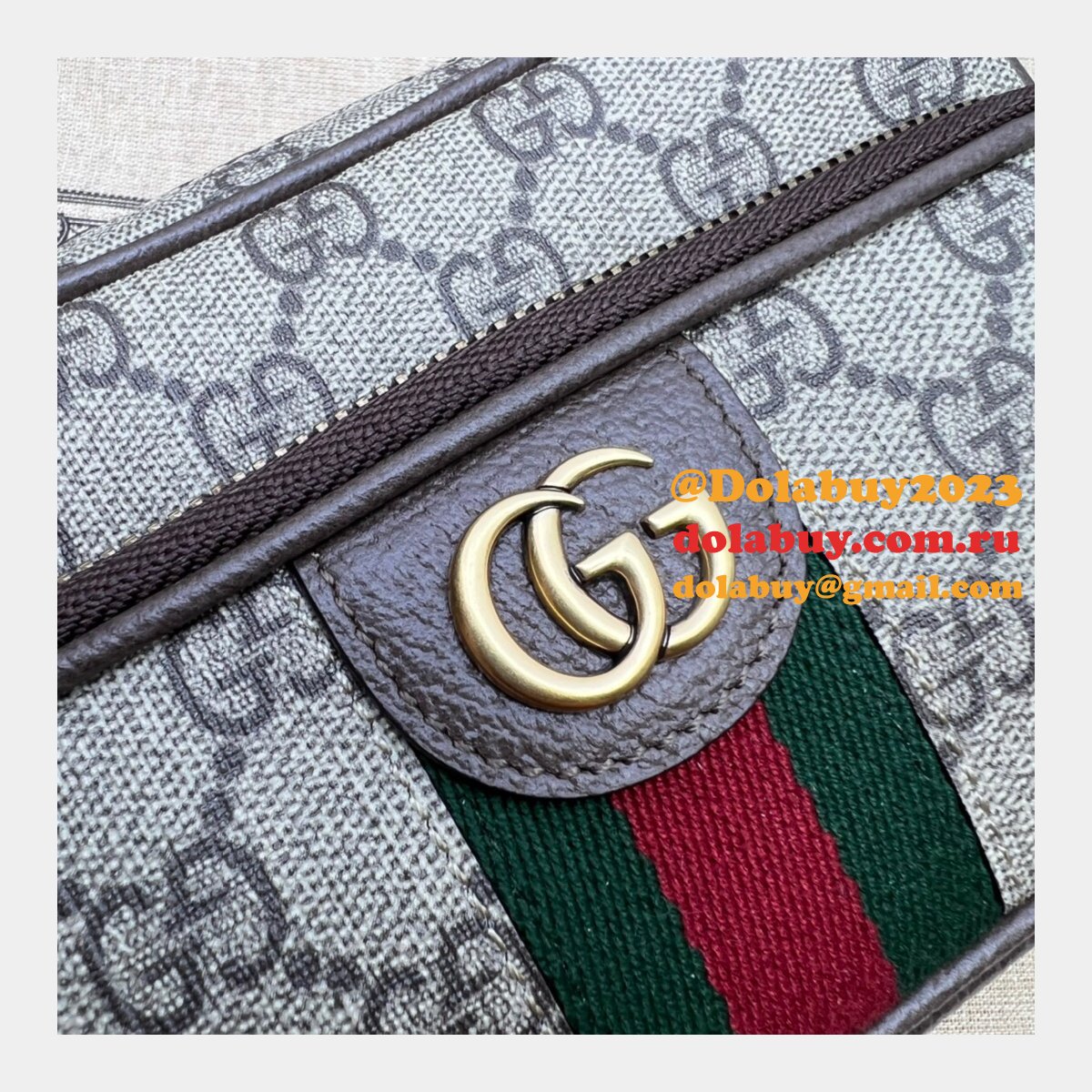 brown/blue G*u*i replica ophidia gg 722557 bag