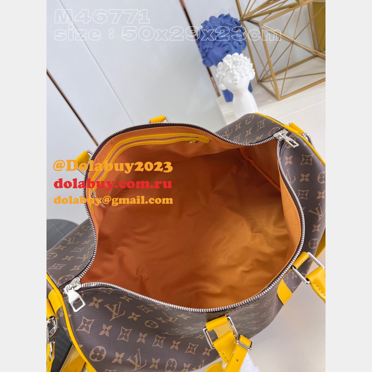 LVS Replica Keepall Bandoulière 50 Monogram Macassar Canvas M46771 Bag