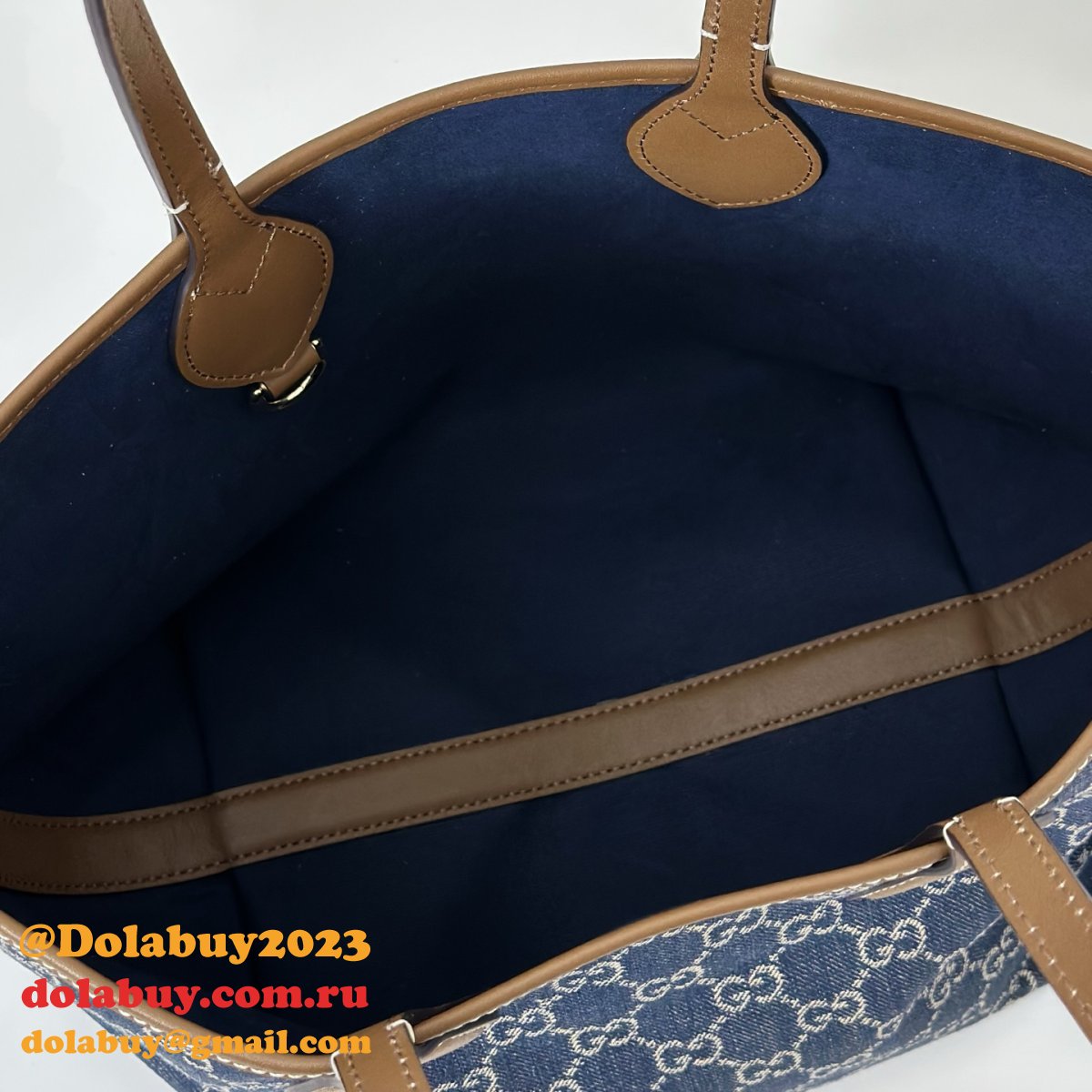 Gucci Totissima Small Reversible Tote Shoulder 820496 Blue Bag