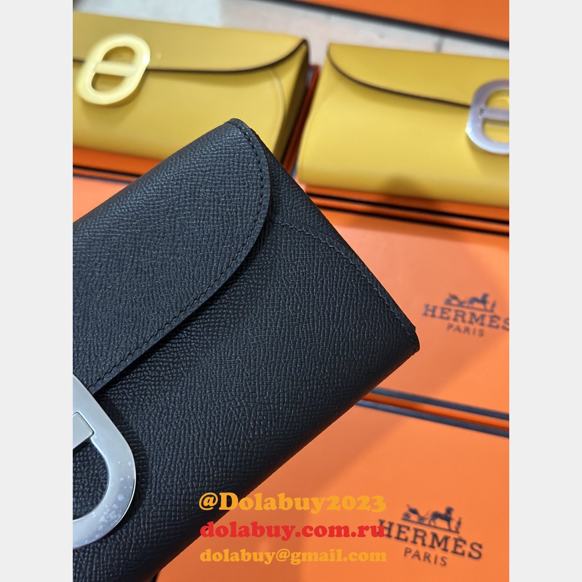 Luxury Hermes D Ancre to go clutch Epsom bag