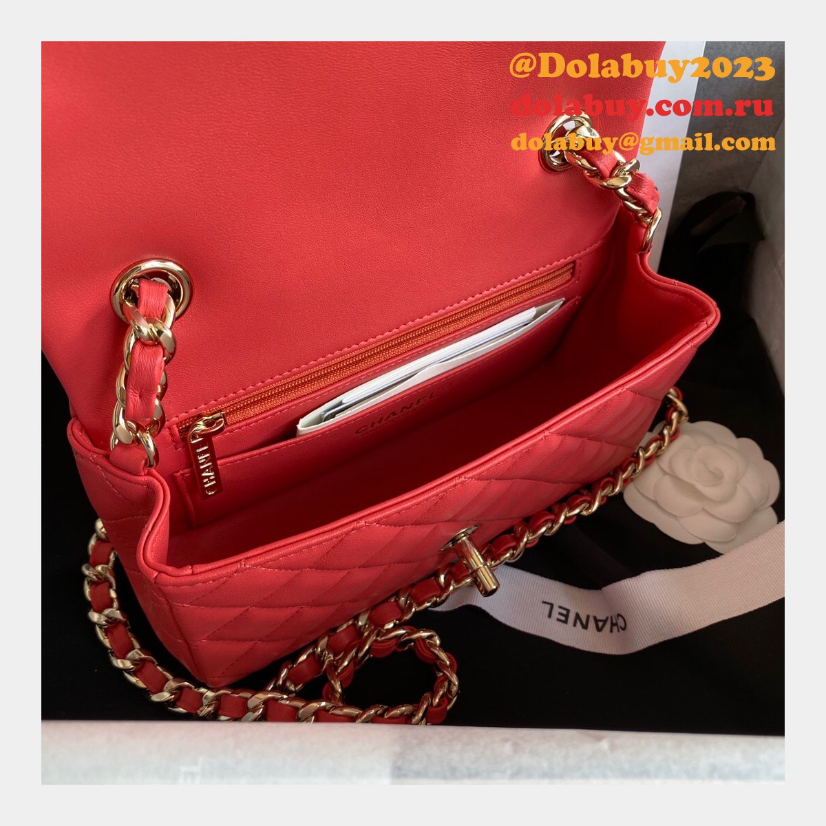 CC Replica Lambskin & Gold-Tone Metal AS2326 20cm Flap Bag