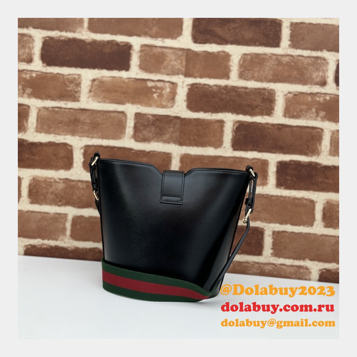 G*u*i 1:1 mirror bucket shoulder black 782908/782904 copy bag