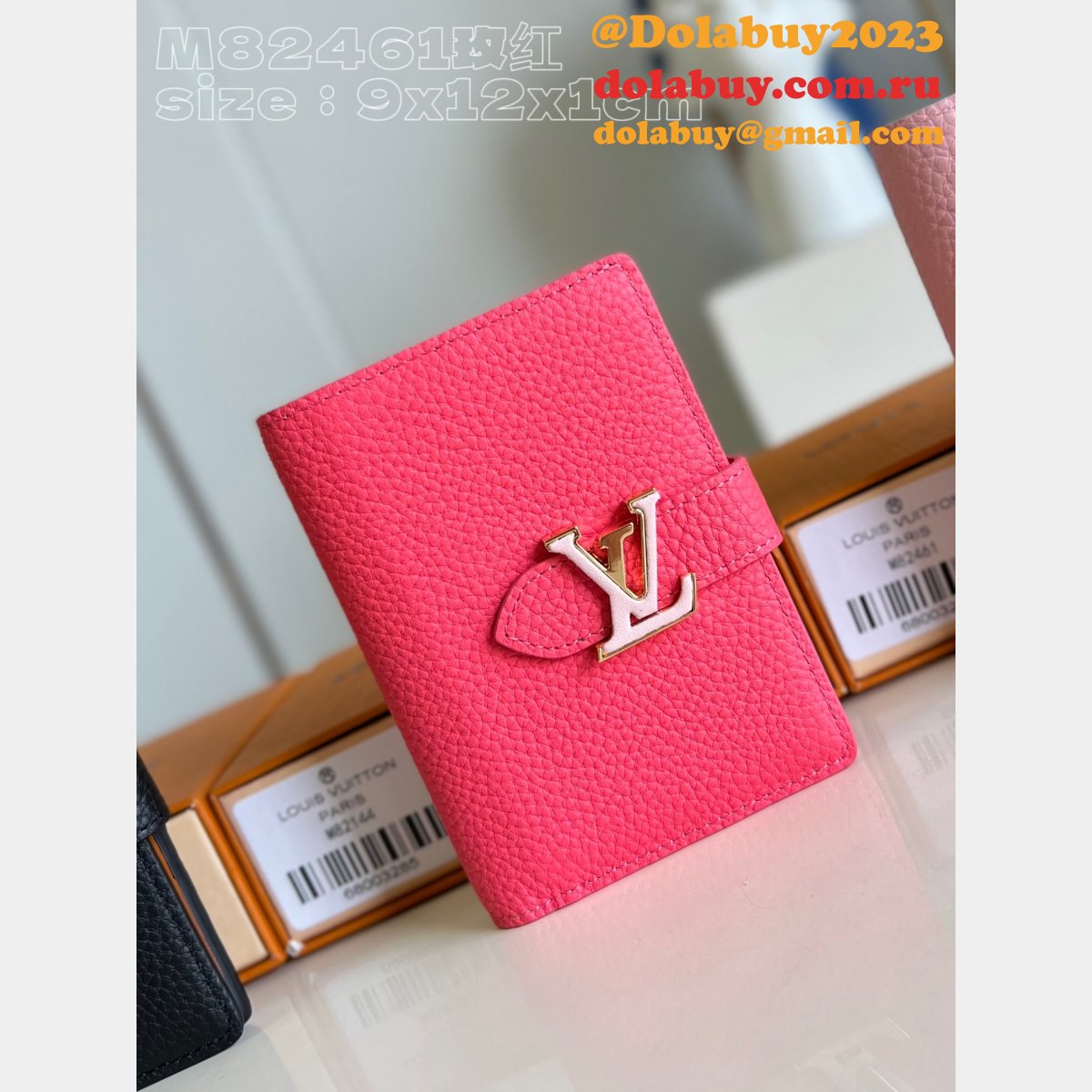 LV M82144/M82198/M82461/M81561 Vertical Compact Wallet Capucines