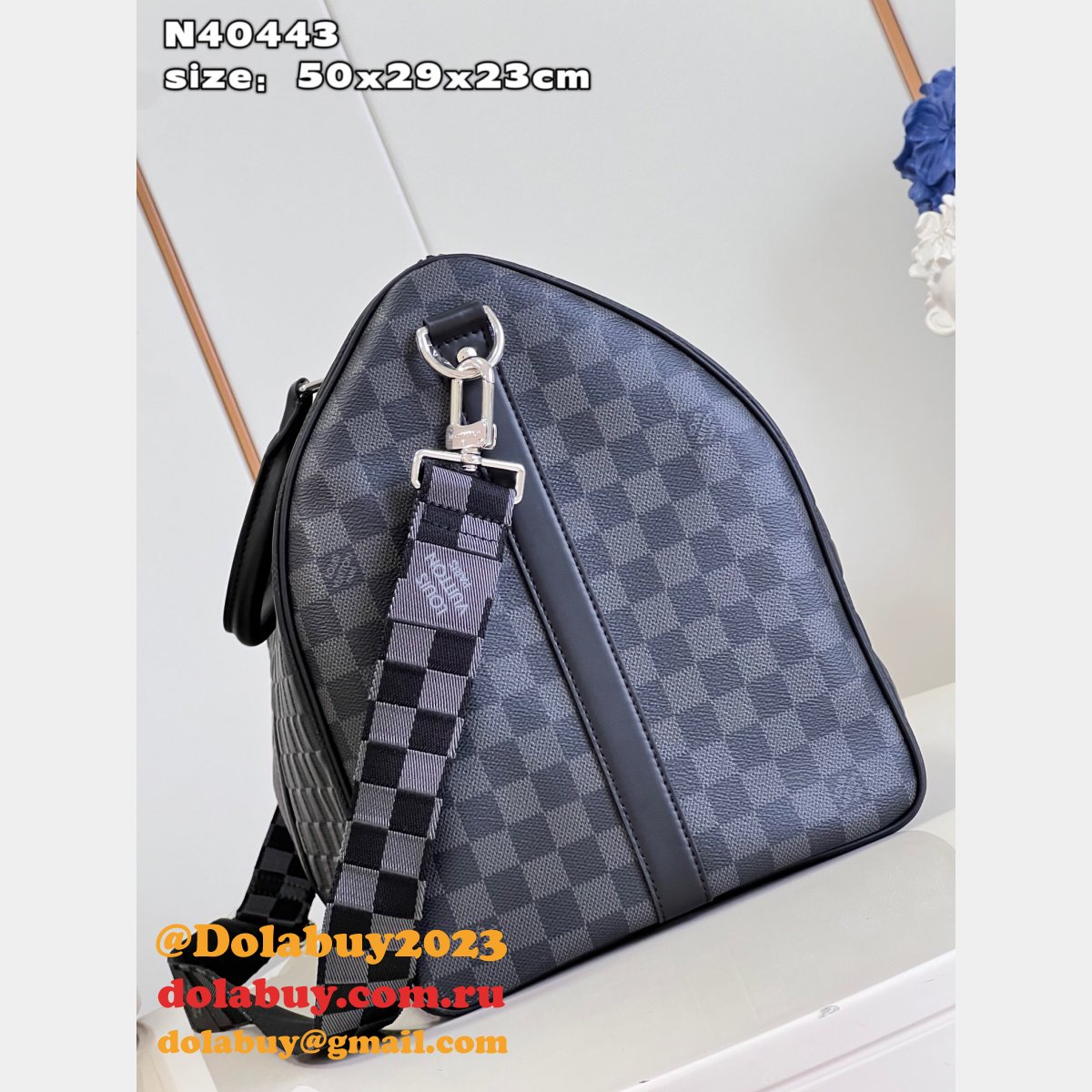 Louis Vuitton Replica Wholesale N40443 Travel Keepall 50 Damier Infini