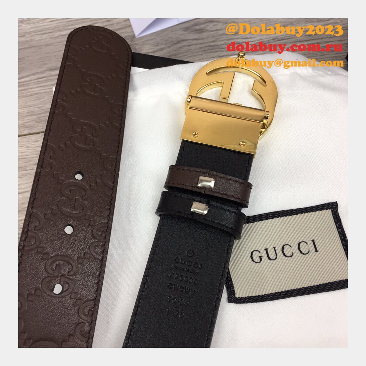 fake G*u*i 37mm double g leather replica belt
