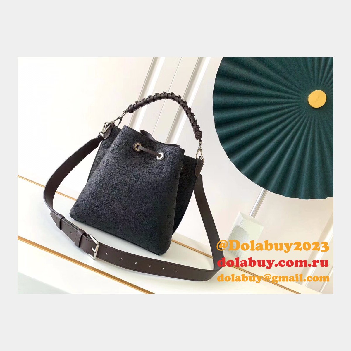 High Quality M55800 Louis Vuitton Muria Leather Black Bag