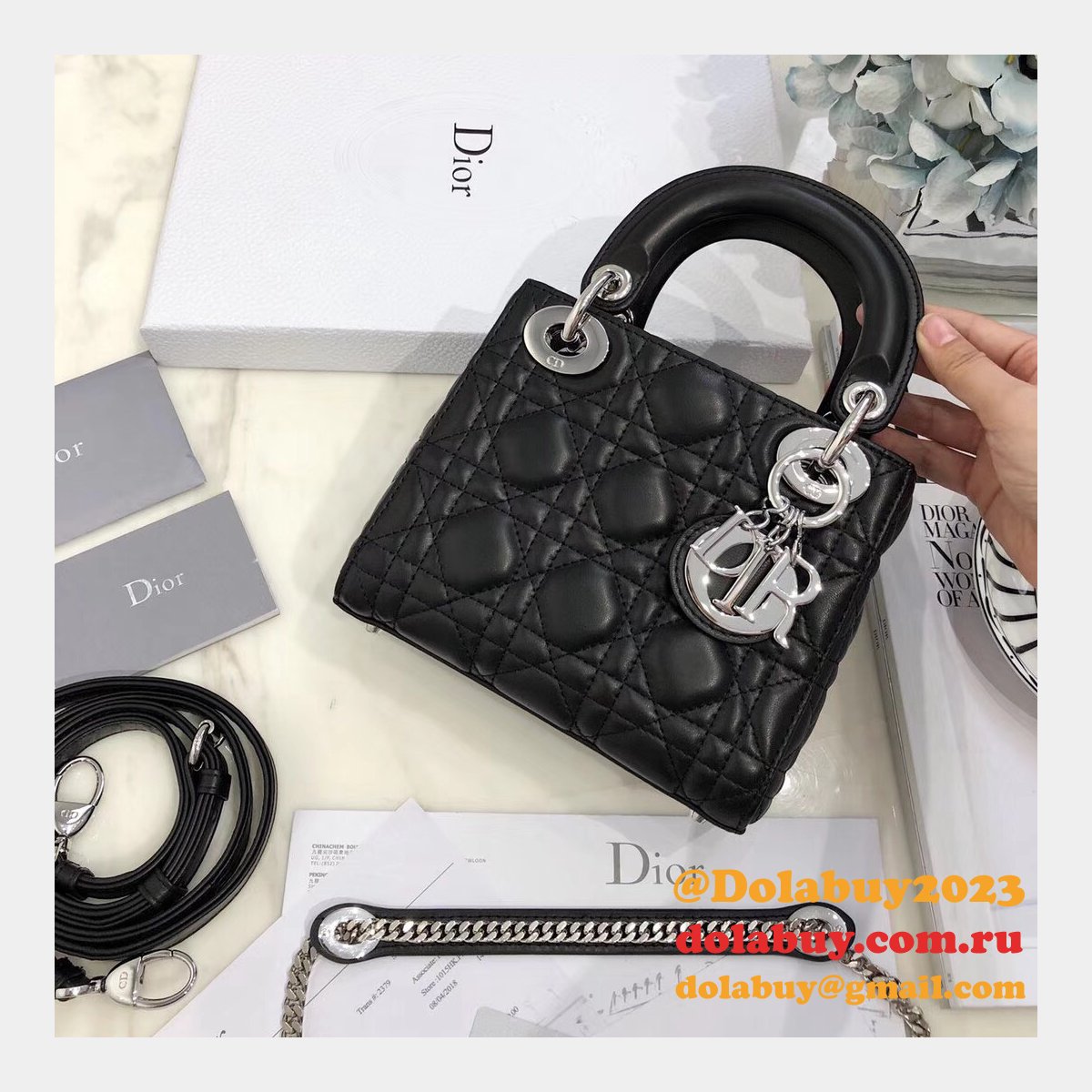 AAA+ Christian Lady Dior Handbags Online Purchase MINI 17CM
