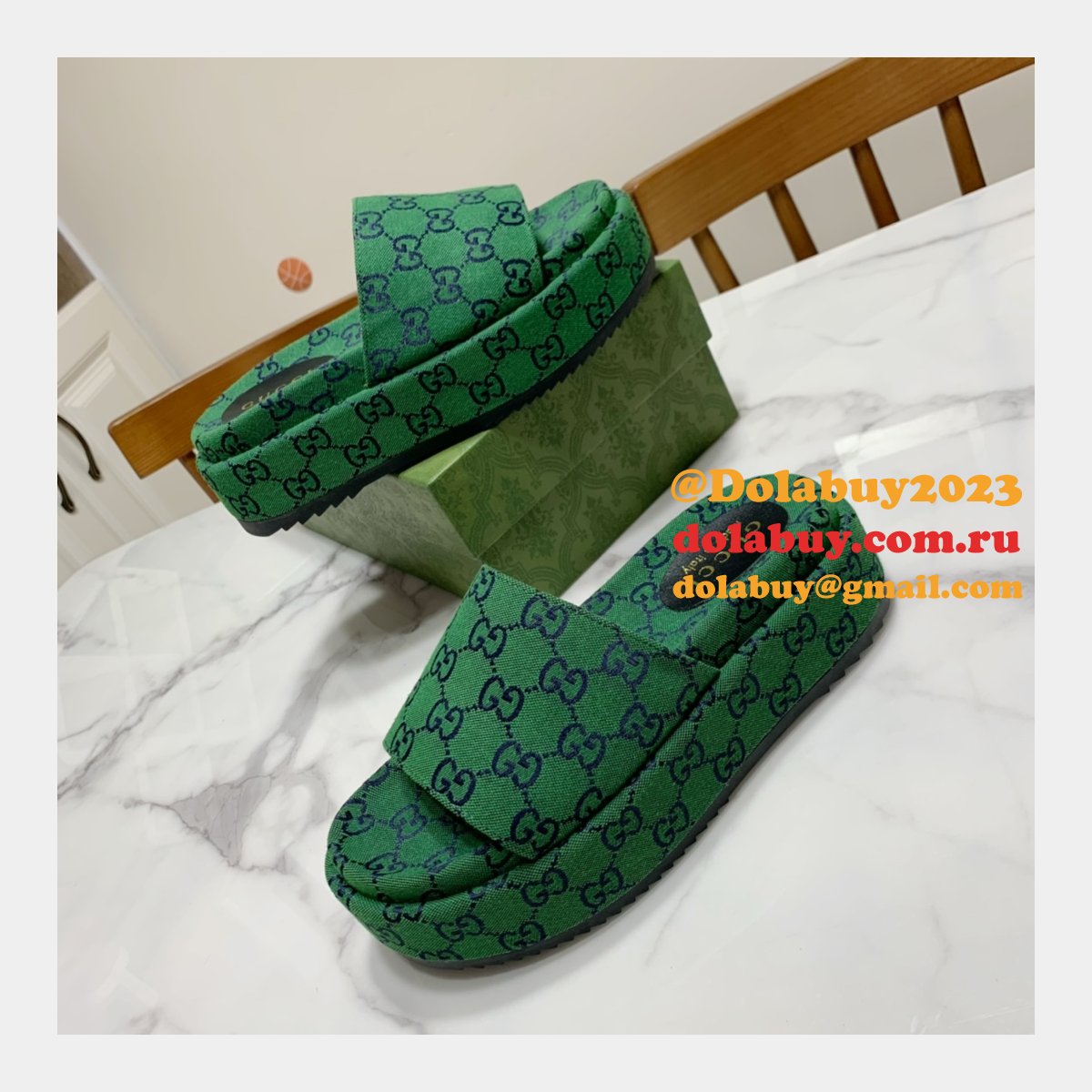 canvas slippers replica G*u*i best high quality shoes