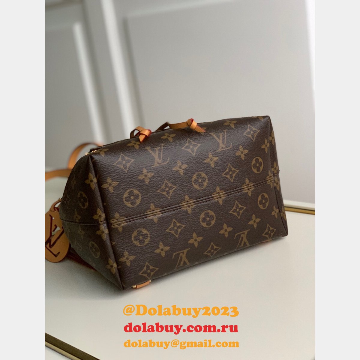 Louis Vuitton Montsouris Backpack Monogram Canvas/Natural leather Brown Replica