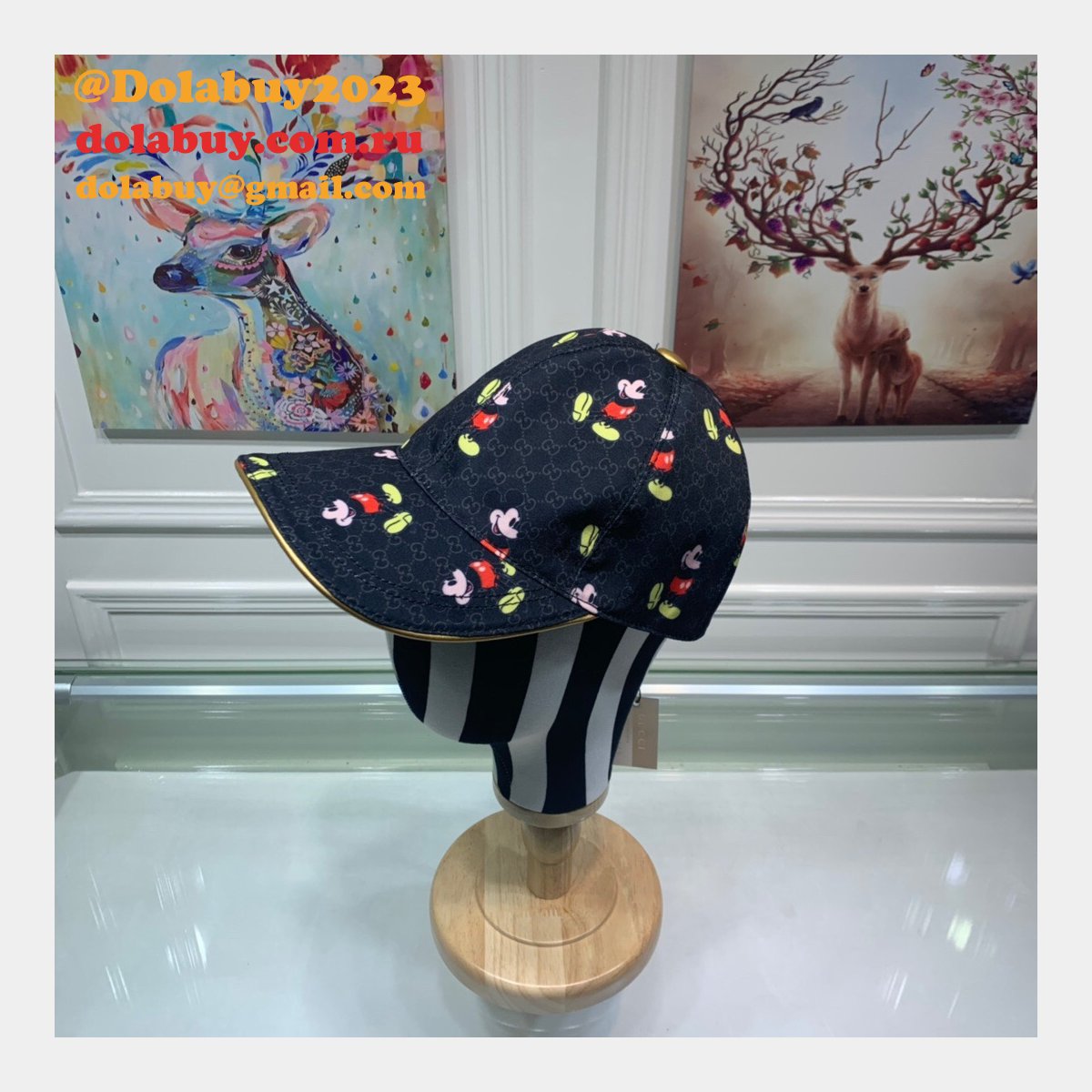 Top Quality Gucci Mickey mouse Hats