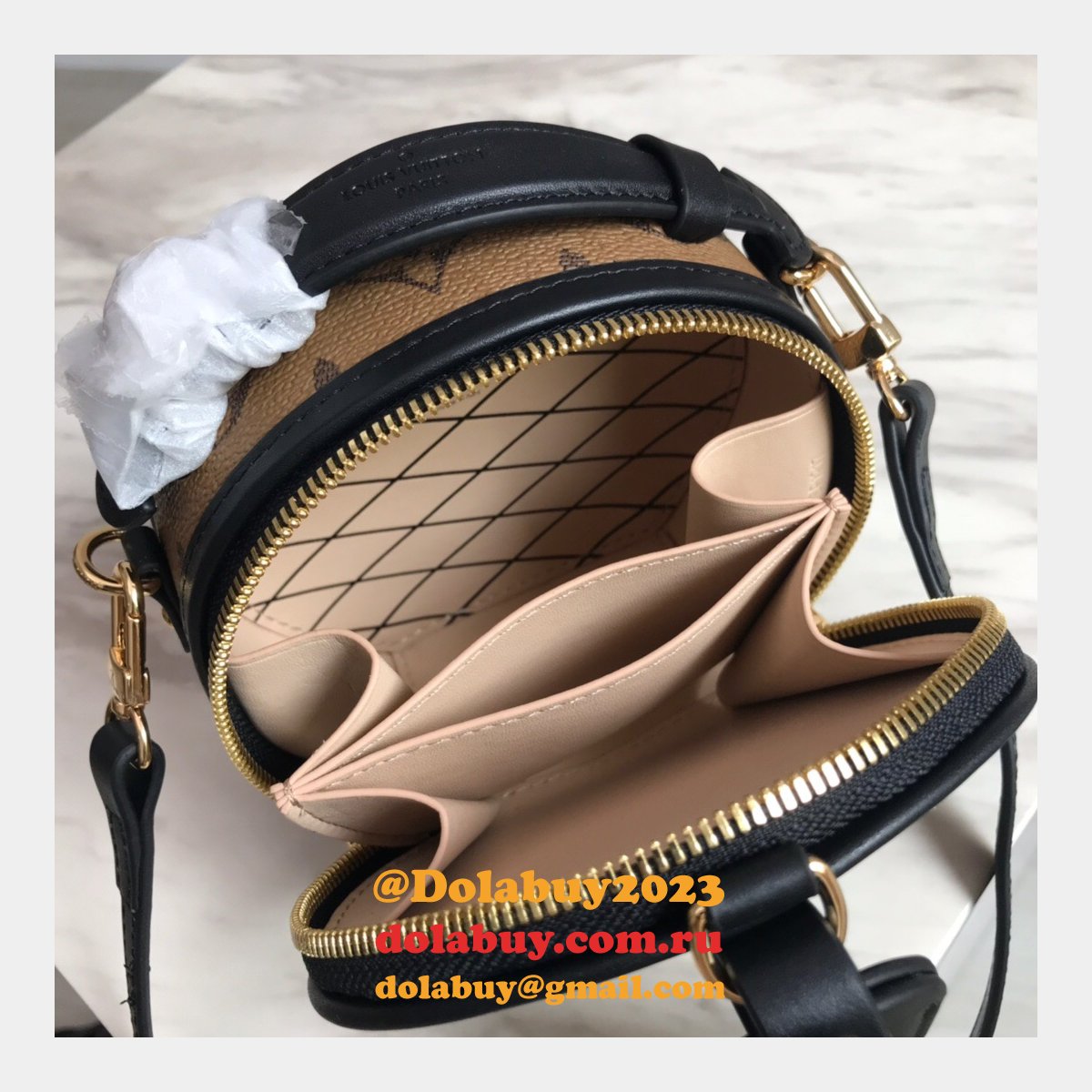 Louis Vuitton Top Quality Mini Boite Chapeau Monogram Reverse Canvas M68276 Brown