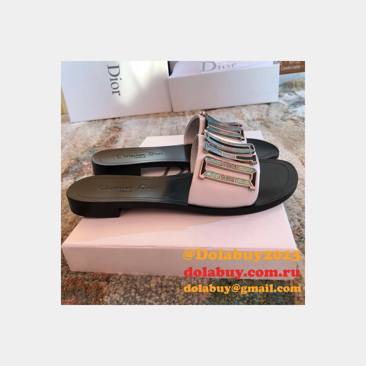 Wholesale Luxury DIOR FALT SLIPPER Top Quality