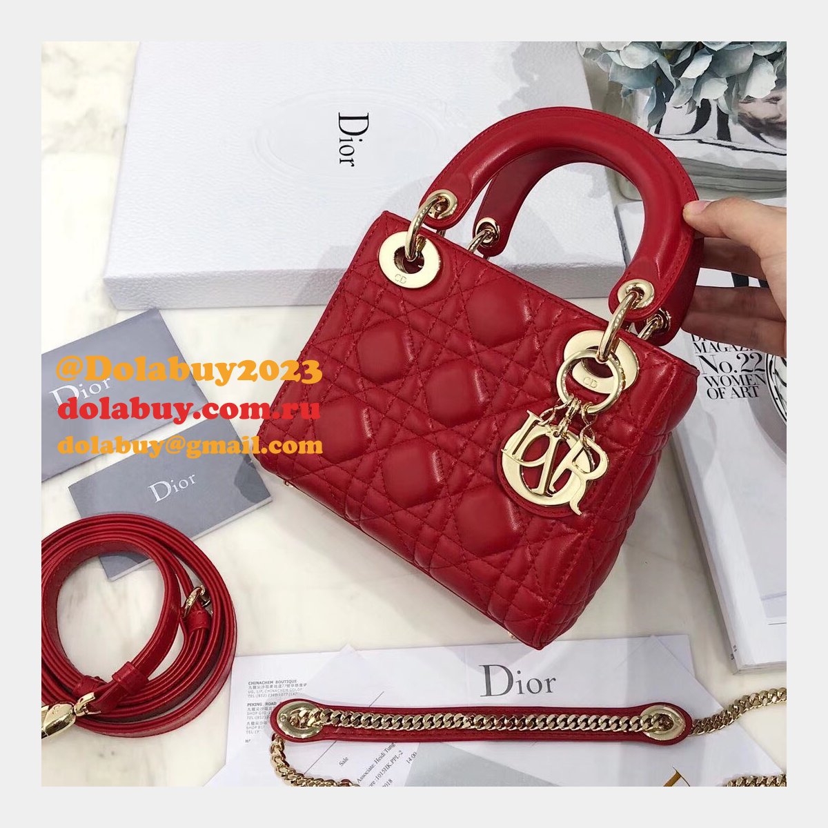 AAA+ Christian Lady Dior Handbags Online Purchase MINI 17CM