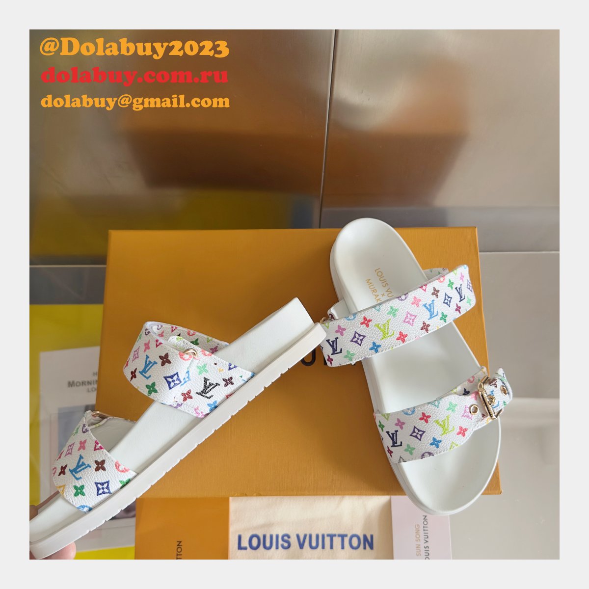 Wholesale LV TM Bom Dia Flat Comfort Mule
