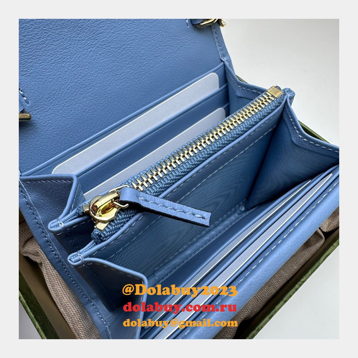 G*u*i fake blondie compact chain wallet top quality 725219 bag