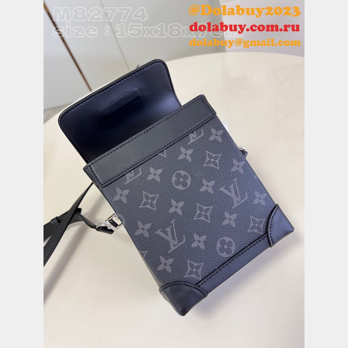 Nano Steamer Monogram Eclipse M82774 Knock Off Louis Vuitton Bag