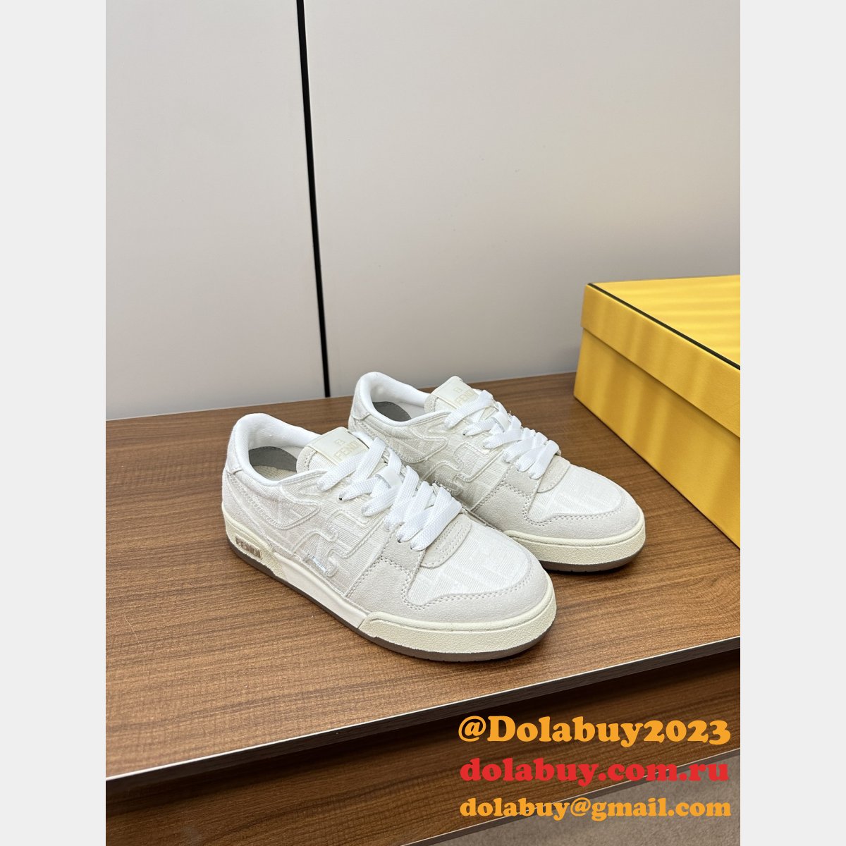 Fendi Match Leather Sneakers