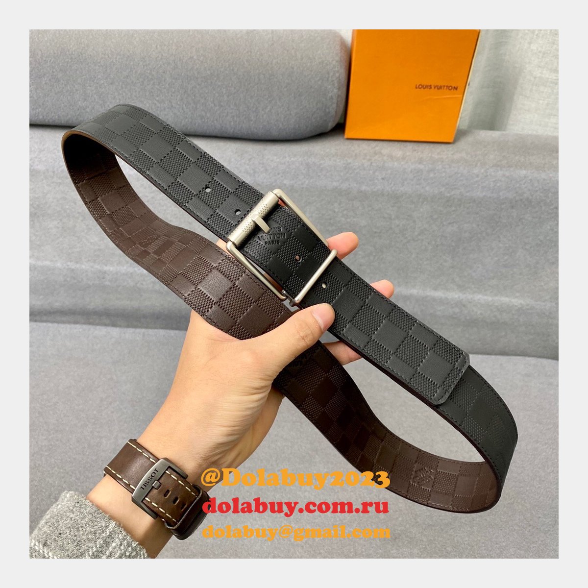 Louis Vuittons Knockoff Damier 40mm Infini Belts