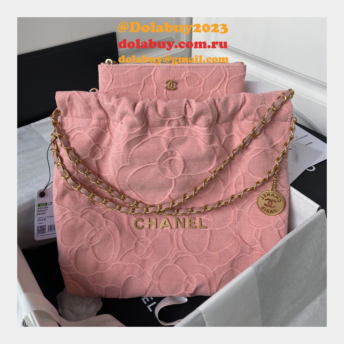 Buy Best High-Quality Camellia 22 CC Bag AS3260 35cm
