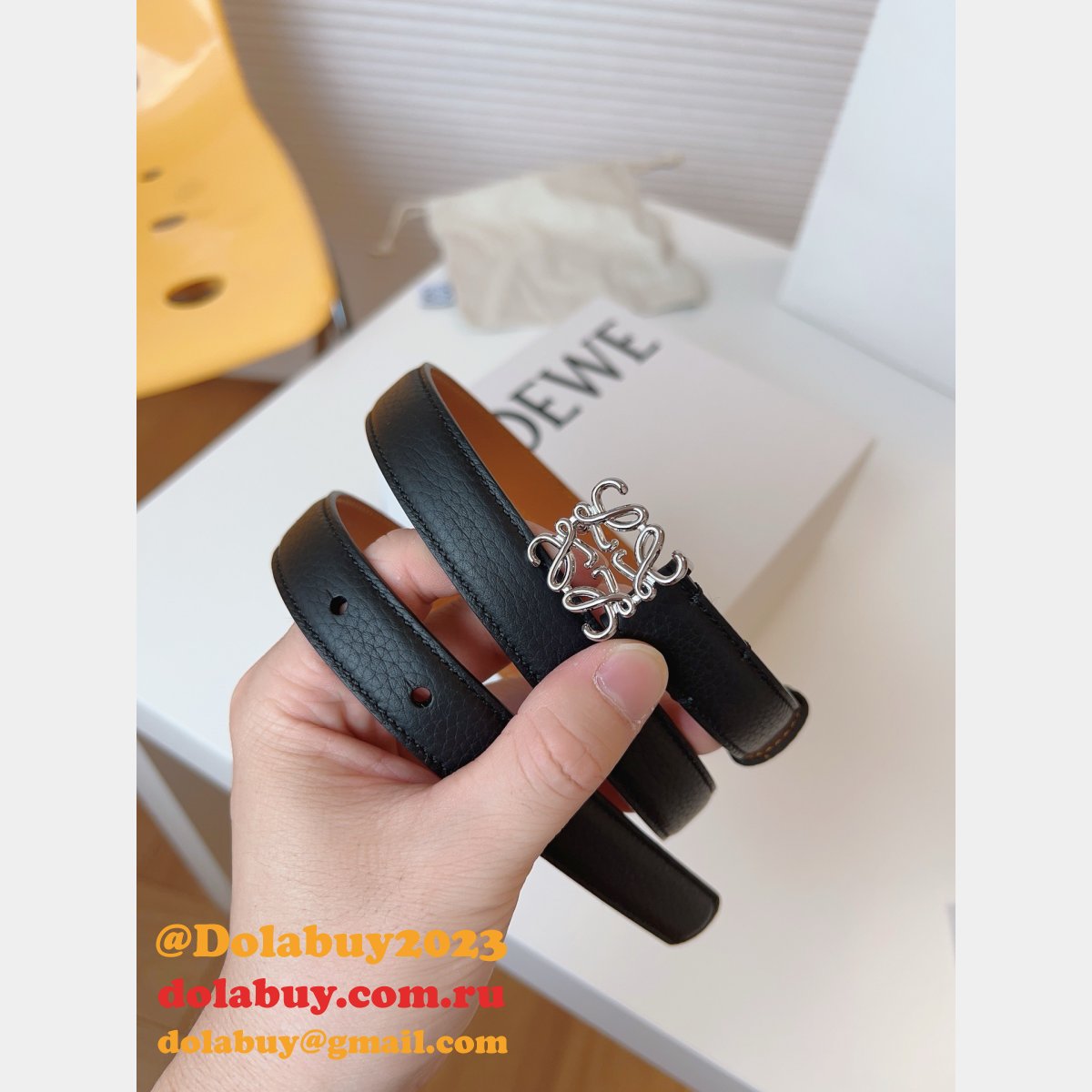 Luxury Inspired Loewe Anagram 2.0cm Width Replicas Belt
