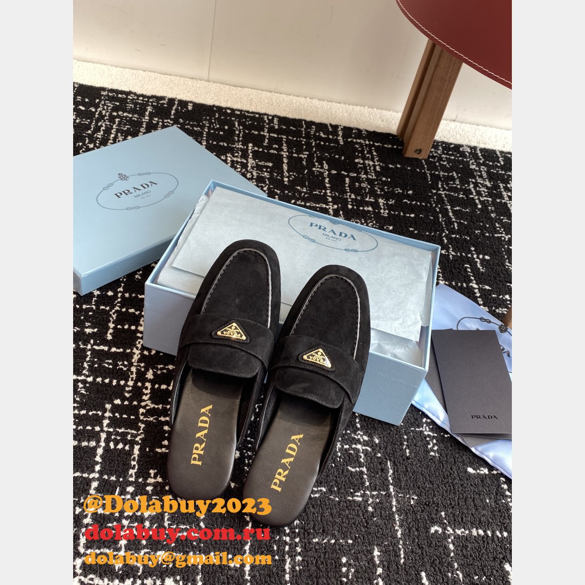 2025 Top Quality Prada Suede Slippers