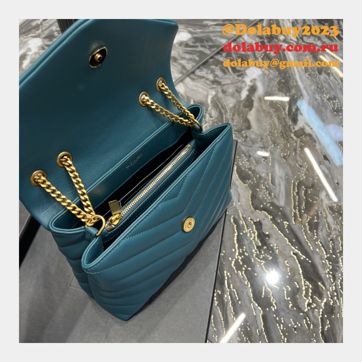High Quality Designer Loulou Replica Saint Laurent Handbags Green Wholesale