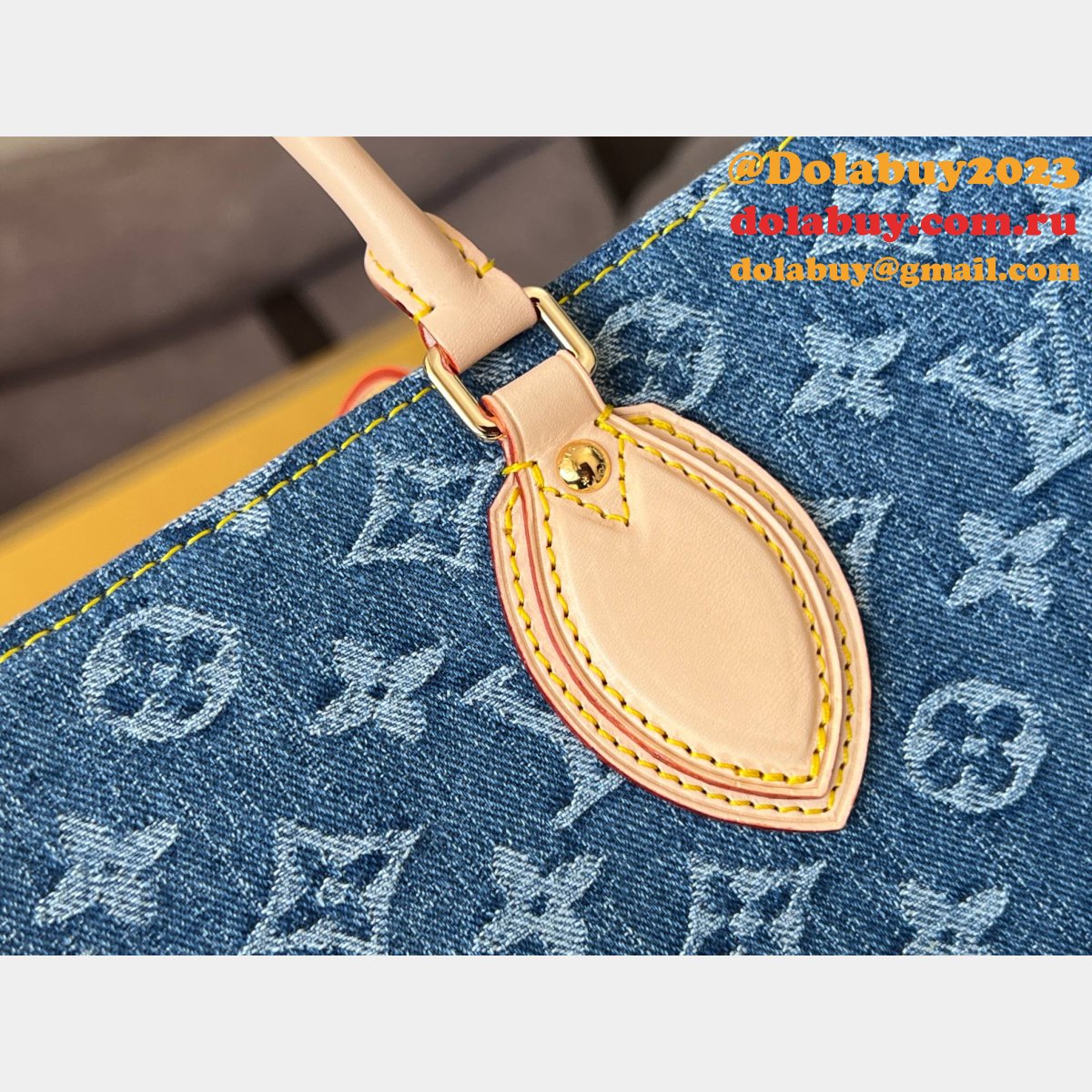 OnTheGo Louis Vuitton Replica Monogram Denim M46871 Handbag MM