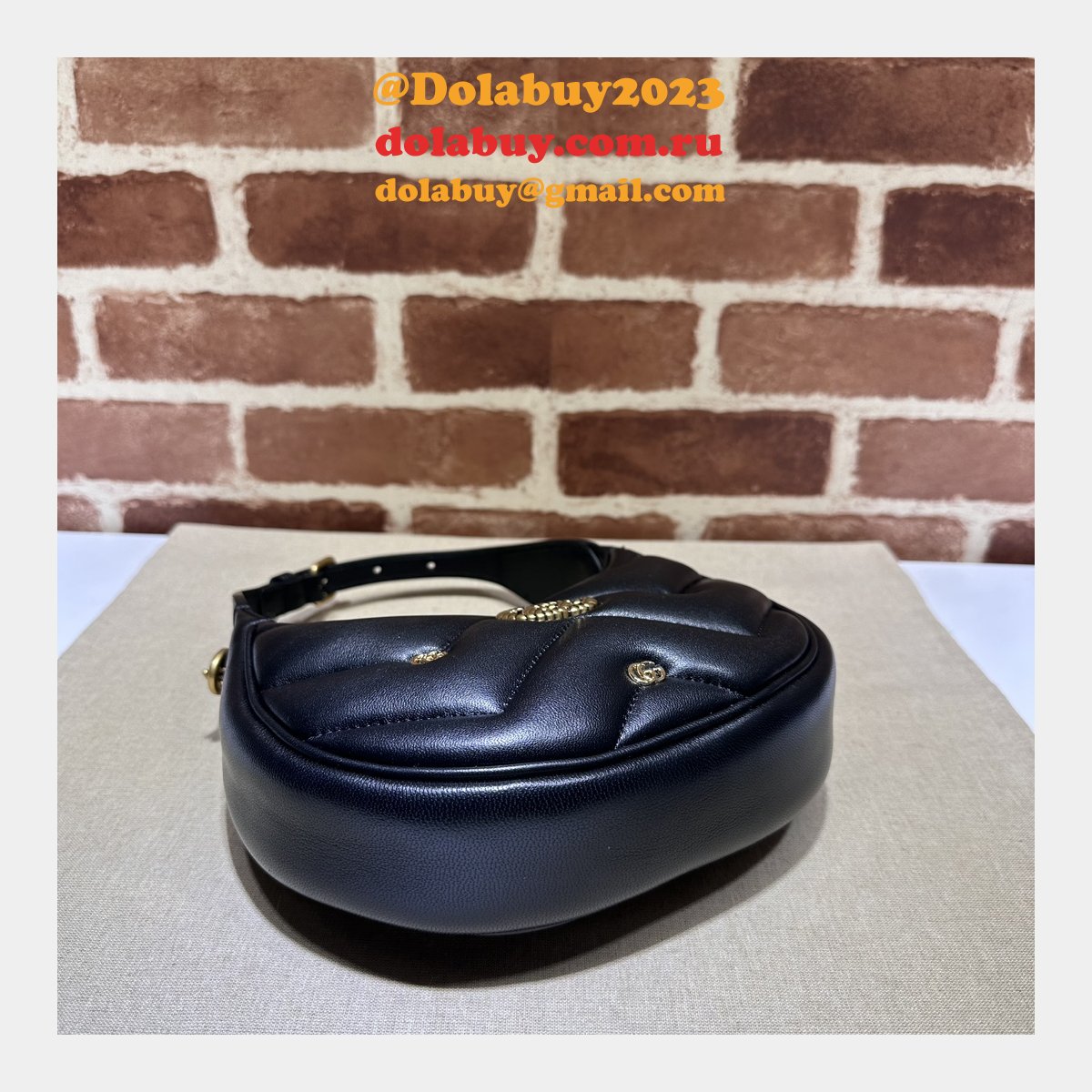 Copy GG Marmont Half-moon-shaped 770983 Perfect Knockoff Bag