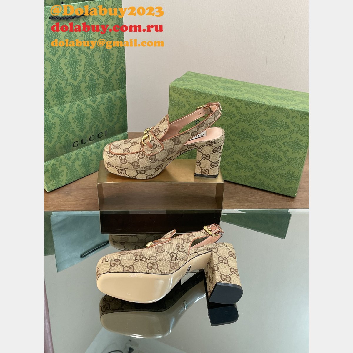 lady horsebit gg G*u*i replicas slingback pumps shoes