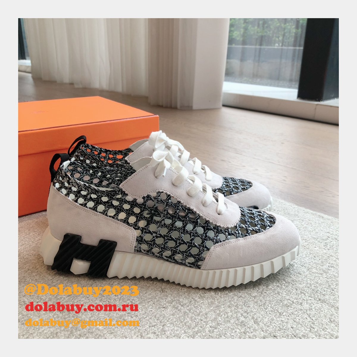 7 Star HERMES MEN BOUNCING weave SNEAKER