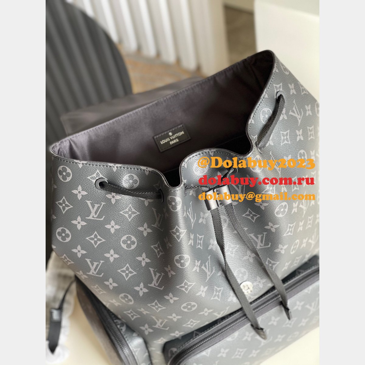 Backpack Designer Louis Vuitton M45538 Trio Monogram Eclipse Bags
