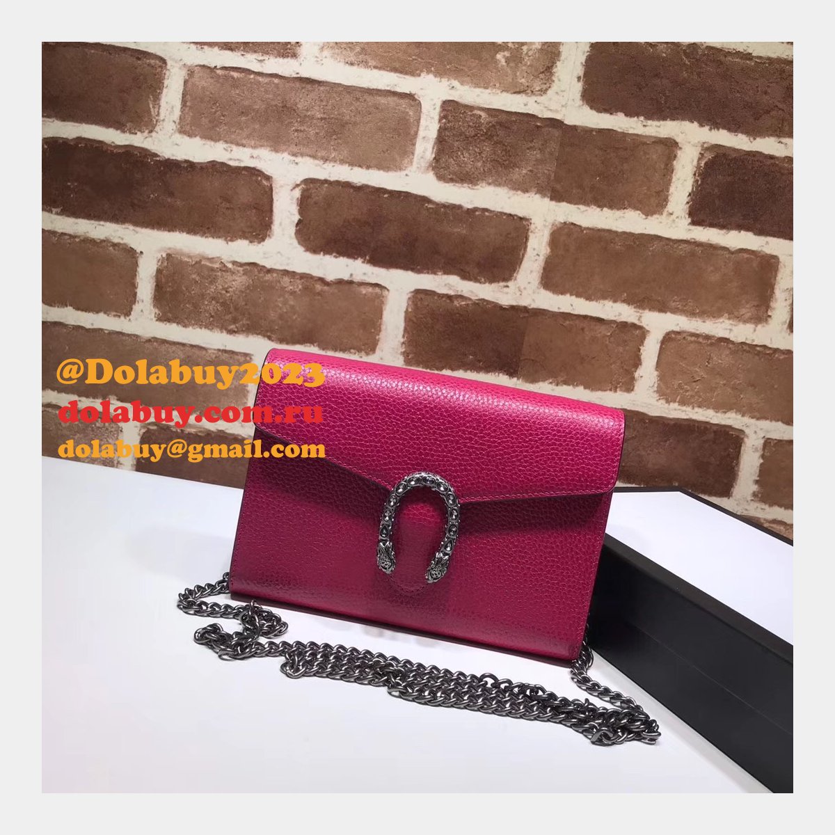 cheap G*u*i dionysus leather mini chain bag 401231 black